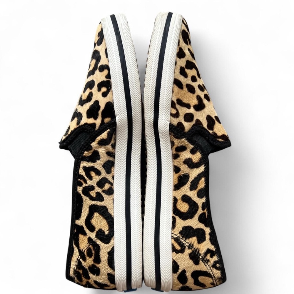 Keds x Kate Spade Leopard Pony Hair Double Decker Slip-On Sneakers Sz 8 - Picture 4 of 9